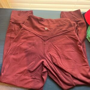 lululemon athletica Align HR cropped joggers size 2 red merlot